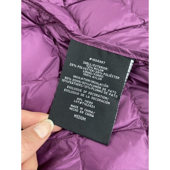 32 Degree Heat Down Puffe Quilt Jacket Size M Purple Women Zip Outdoors Feather - Picture 11 of 15
